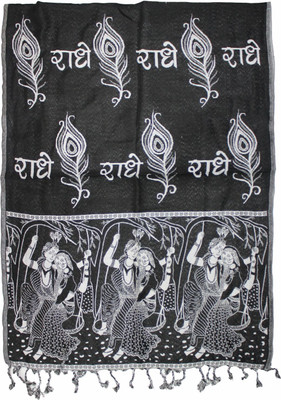 SRC Creations Wool Self Design Men, Women Shawl(Black, Grey)