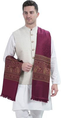 Life and style Wool Solid Men Shawl(Purple)