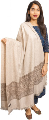Retailmart Wool Printed Women Shawl(Grey)
