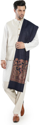 manra Wool Paisley Men Shawl(Blue)