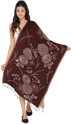 Kti Viscose Printed Women Shawl(Brown)