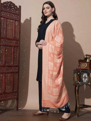 couture home Wool Geometric Print Women Shawl(Orange)
