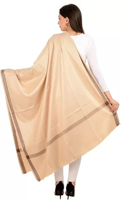 CHOUDHARYRETAILS Wool Solid Women, Men Shawl(Beige)