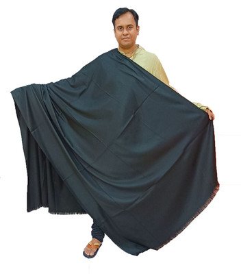 Vrinde Wool Solid Men Shawl(Black)