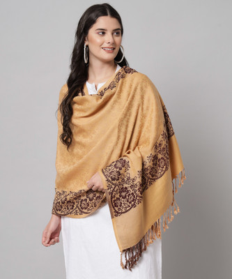 MORKEL Wool Embroidered Women Shawl(Multicolor)