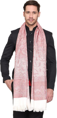 CHOUDHARYRETAILS Wool Self Design Men Shawl(White, Pink)