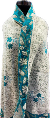 jeneric Polyester Wool Blend Woven Women Shawl(Light Green, Green)
