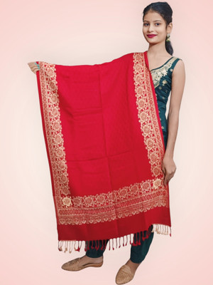 Trandone Wool Printed Women Shawl(Red)
