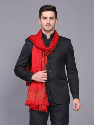GREEN AGRITECH Polyester Wool Blend Woven Men Shawl(Maroon)