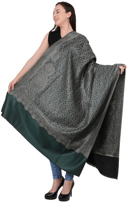 Life and style Wool Printed Women Shawl(Green)