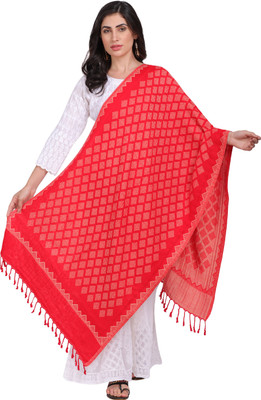Home craze Wool Woven Women Shawl(Red)