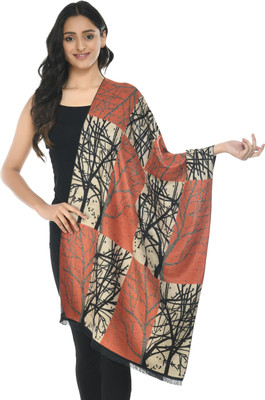 manra Wool Printed Women Shawl(Multicolor)