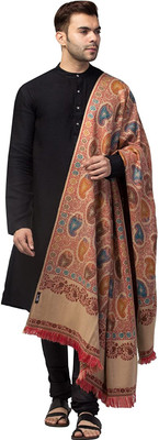 Braid N Cord Polyester Wool Blend Applique Men Shawl(Multicolor)