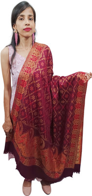 Royal-E-Kashmir Cashmere Paisley Women Shawl(Maroon)