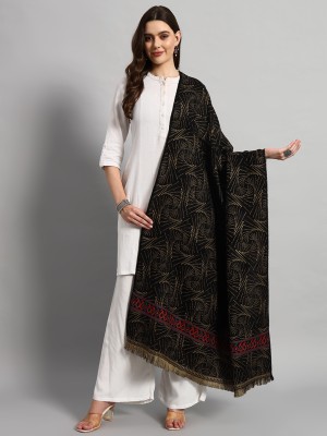 Ravaiyaa - Attitude Is Everything Wool Printed Women Shawl(Black)