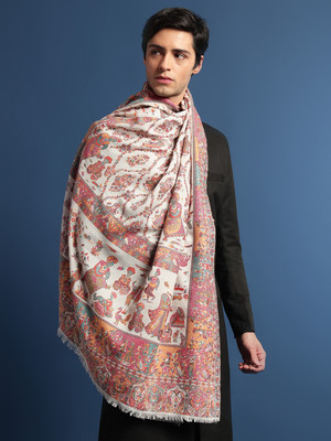 Pashmoda Wool Woven Men Shawl(Multicolor)