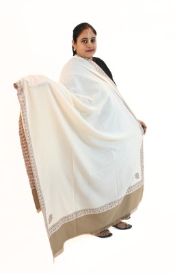 Vrinde Pashmina Embellished Women Shawl(White)