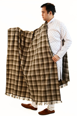 Sprha Wool Checkered Men Shawl(Multicolor)