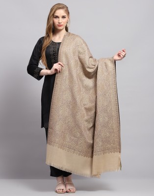 MONTE CARLO Wool Self Design Women Shawl(Beige)