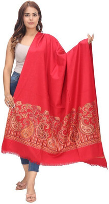 Life and style Wool Printed Women Shawl(Red)