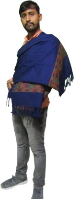 BE SWADESHI Cashmere Woven Men Shawl(Blue)