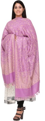 WOOL 4U Polyester Wool Blend Self Design Women Shawl(Purple)