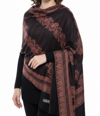TSE Pashmina Polka Print Women Shawl(Black)