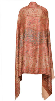 CHOUDHARYRETAILS Wool Woven Women Shawl(Beige)