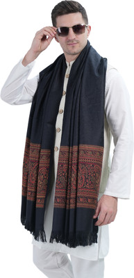 manra Wool Printed Men Shawl(Black)