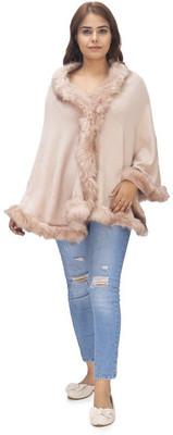 Life and style Wool Solid Women Shawl(Beige)