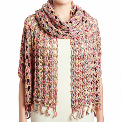 Deepa's knits and knots Wool Self Design Women Shawl(Multicolor)