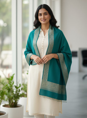 Kalaste Pashmina Woven Women Shawl(Green)