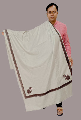 Sprha Wool Printed Men Shawl(Grey)