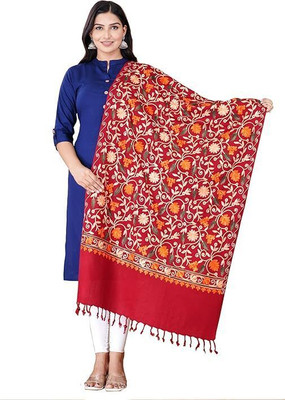 CHOUDHARYRETAILS Pashmina Self Design Women Shawl(Red)