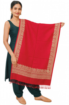 Royal-E-Kashmir Wool Printed Women Shawl(Red)