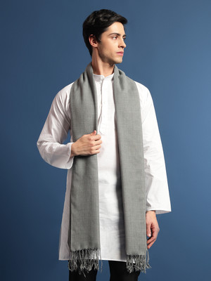 Pashmoda Wool Solid Men Shawl(Grey)