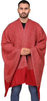 Life and style Wool Self Design Men Shawl(Red)