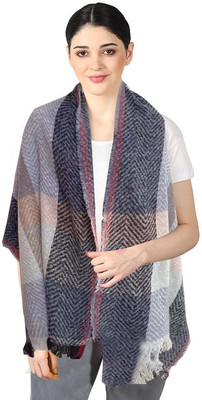 Life and style Wool Self Design Women Shawl(Grey)