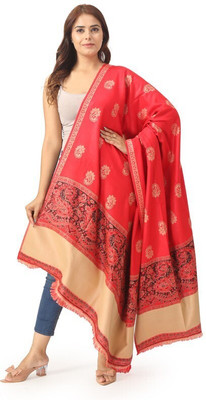 Life and style Wool Printed Women Shawl(Red)