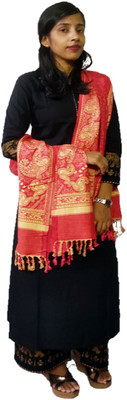 Royal-E-Kashmir Cashmere Self Design Women Shawl(Pink)