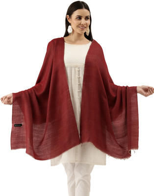Pashmoda Polyester Wool Blend Solid Women Shawl(Maroon)