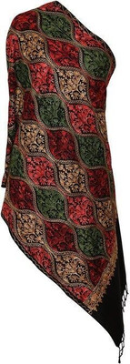 CHOUDHARYRETAILS Polyester Wool Blend Embroidered Women Shawl(Multicolor)