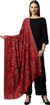 swi stylish Wool Woven Women Shawl(Maroon)
