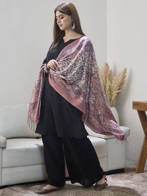InWeave Acrylic Printed Women Shawl(Pink)