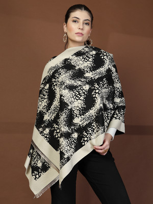 Mafadeny Viscose Self Design Women Shawl(White)
