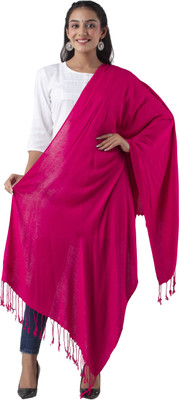 CLOTH KING Wool Solid Women Shawl(Pink)