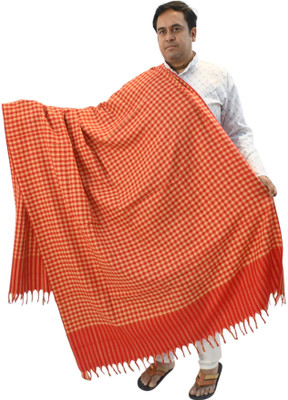 Vrinde Wool Checkered Men Shawl(Red)