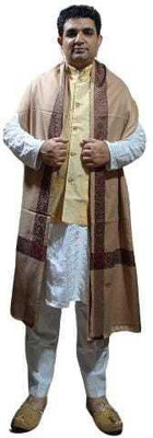 CHOUDHARYRETAILS Cashmere Woven Men Shawl(Yellow)