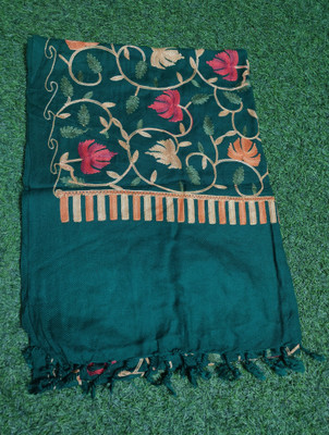 Shreeji Wool Woven Women Shawl(Dark Green)