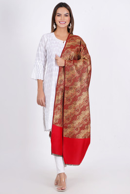 Sprha Wool Self Design Women Shawl(Red)